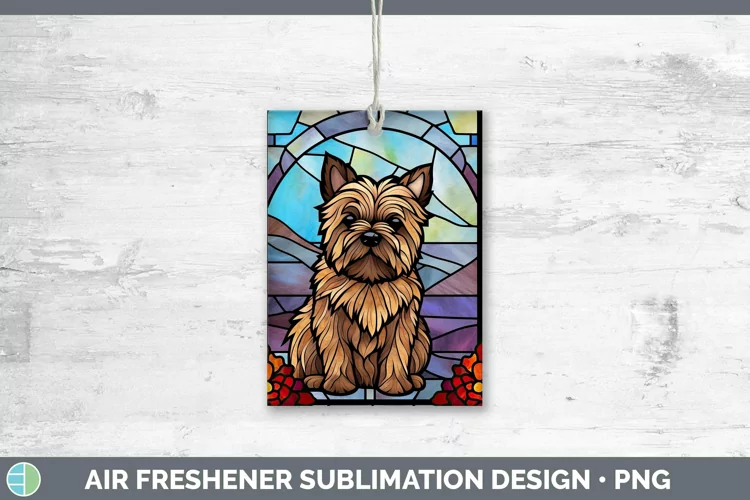 Stained Glass Cairn Terrier Air Freshener Sublimation Car Fr