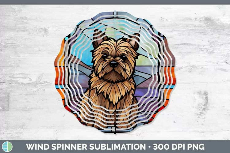 Stained Glass Cairn Terrier Wind Spinner Sublimation Spinner