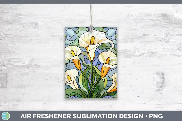 Stained Glass Calla Lily Air Freshener Sublimation Car Fresh