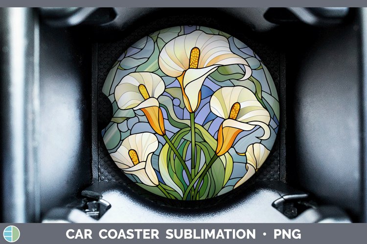 GorgeousStained Glass Car Coaster design.