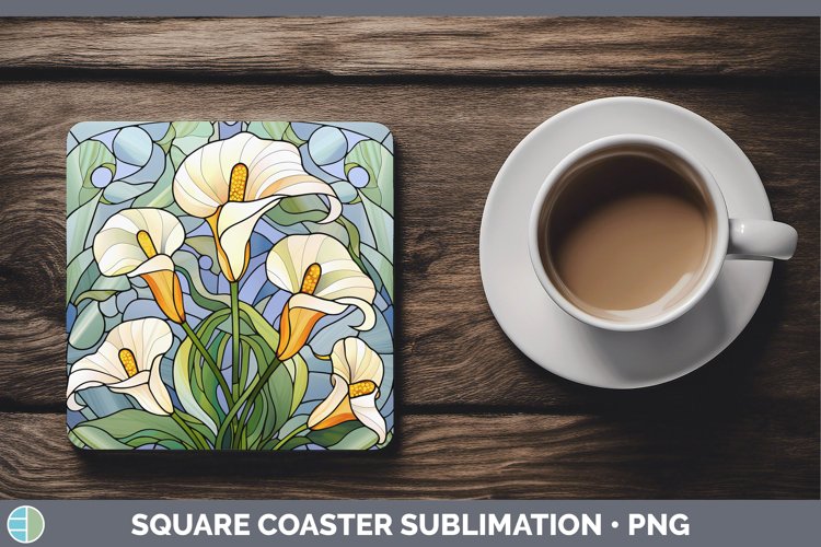 GorgeousStained Glass Square Coaster design.