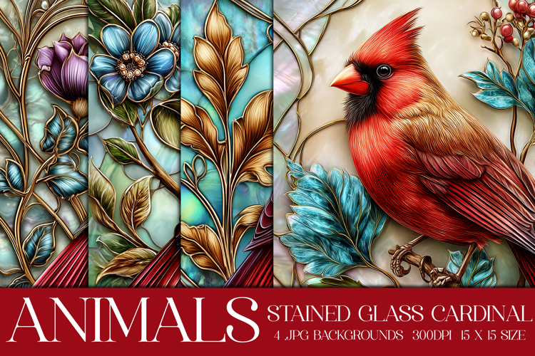 Cardinal Background, Stained Glass Cardinal Backgrounds, s2