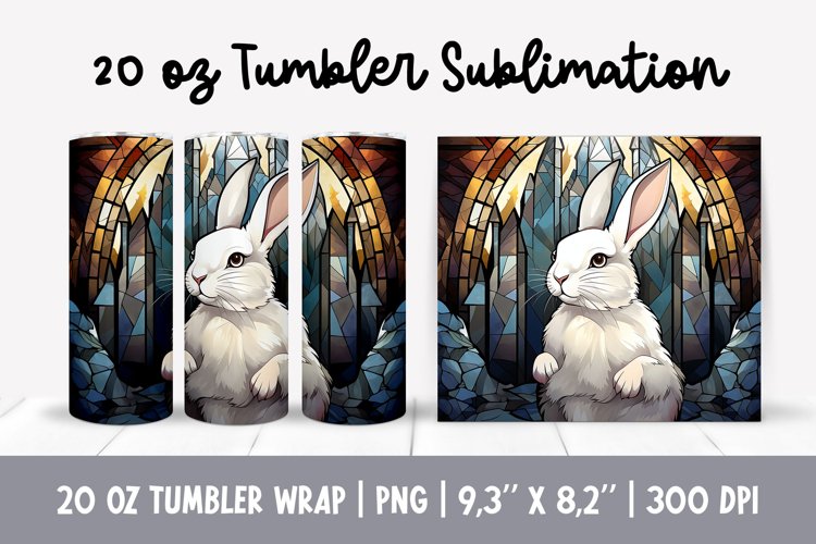 Stained Glass Christmas Tumbler Sublimation |3d Bunny