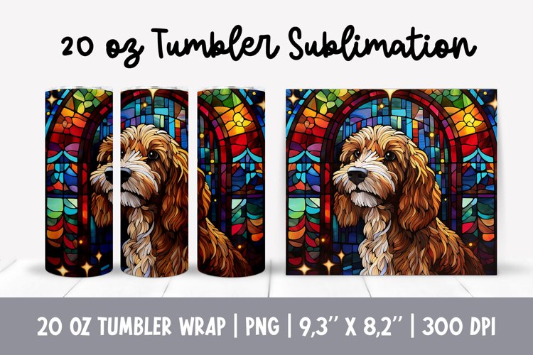 Stained Glass Christmas Tumbler Sublimation | Stained Dog