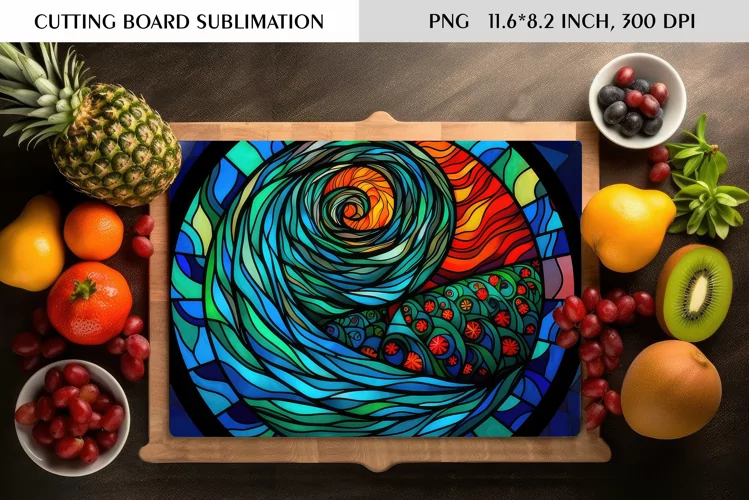 Stained Glass Christmas Tree|Cutting Board Sublimation