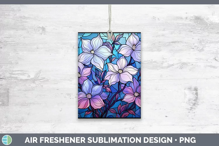 Stained Glass Clematis Air Freshener Sublimation Car Freshen