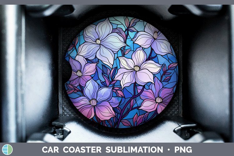 GorgeousStained Glass Car Coaster design.