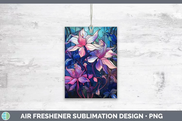 Stained Glass Columbine Air Freshener Sublimation Car Freshe