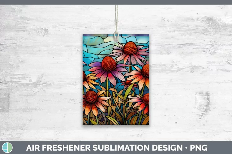 Stained Glass Coneflower Air Freshener Sublimation Car Fresh