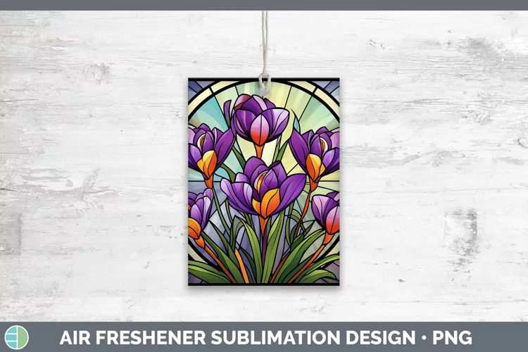 Stained Glass Crocus Air Freshener Sublimation Car Freshener