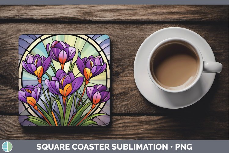 GorgeousStained Glass Square Coaster design.
