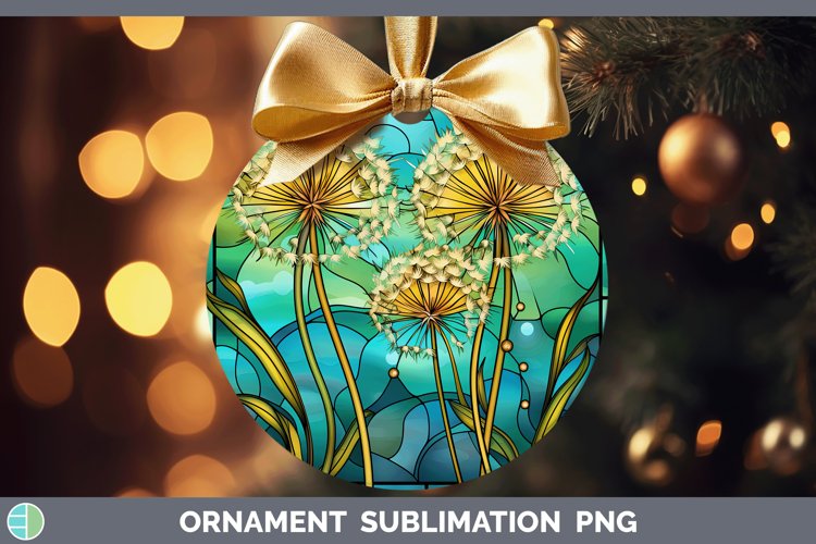 Stained Glass Dandelion Ornament Sublimation Bauble Designs