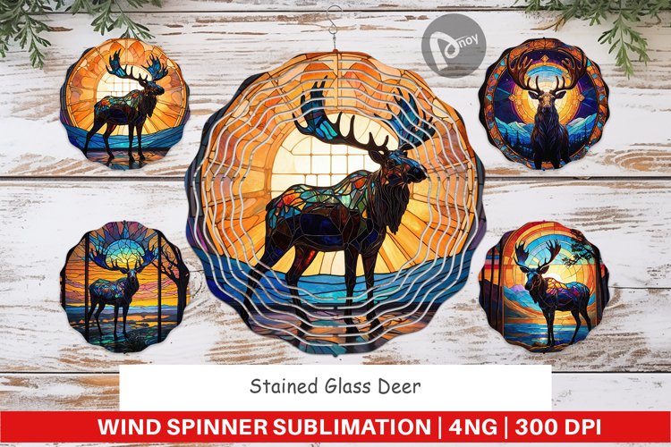 Wind Spinner Stained Glass Deer