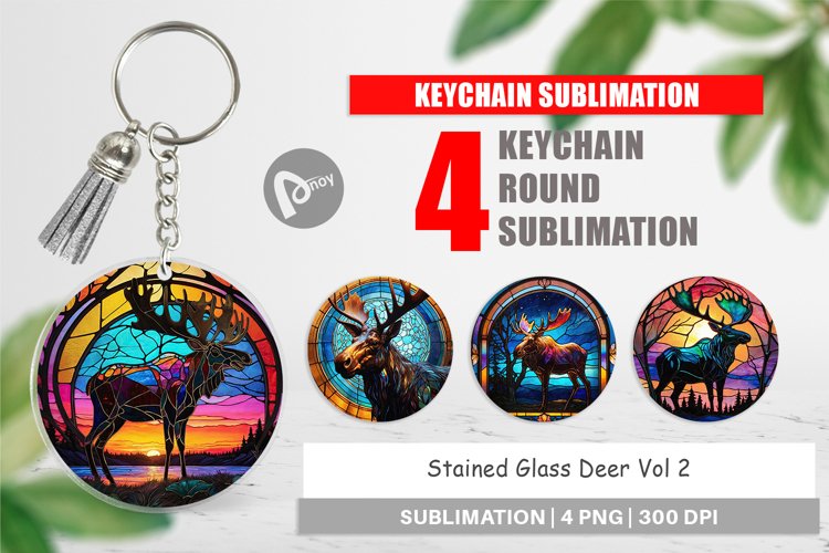 Keychain Stained Glass Deer