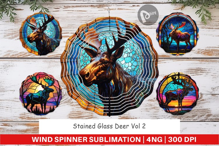 Wind Spinner Stained Glass Deer