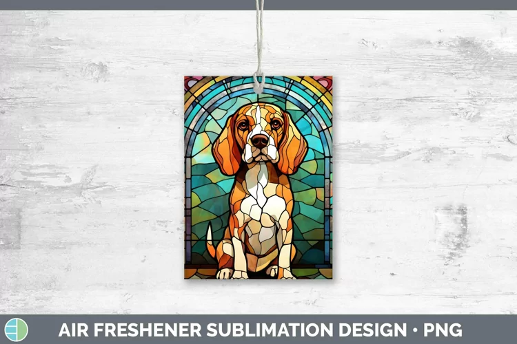 Stained Glass Dog Beagle Air Freshener Sublimation Car Fresh