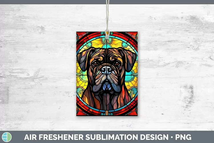 Stained Glass Dog Cane Corso Air Freshener Sublimation Car F