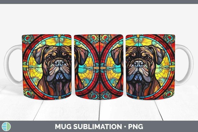 GorgeousStained Glass Dog Mug Wrap design.