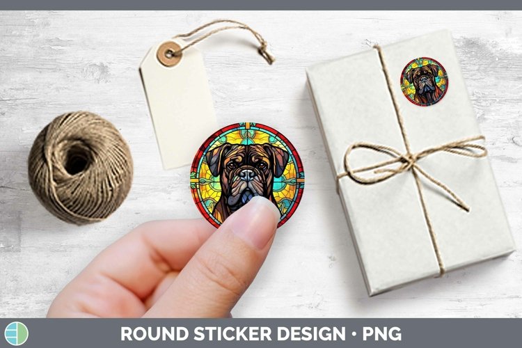 GorgeousStained Glass Dog Stickers design.