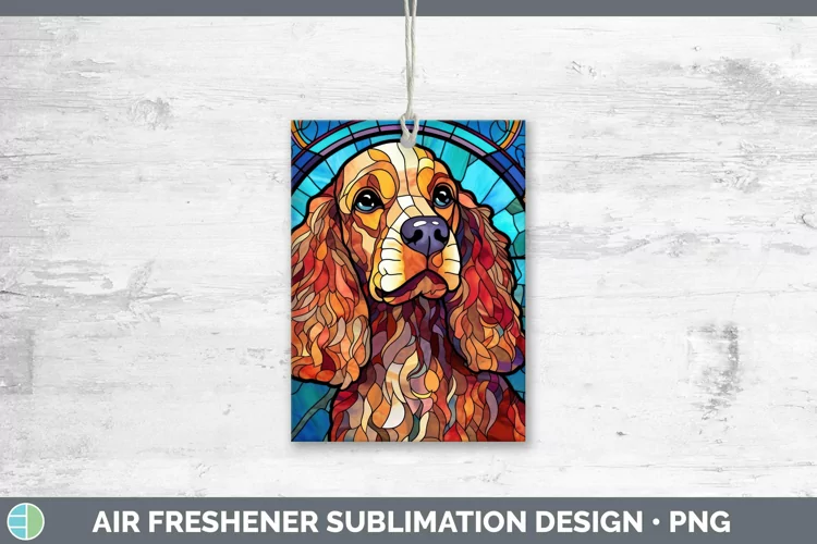 Stained Glass Dog Cocker Spaniel Air Freshener Sublimation C