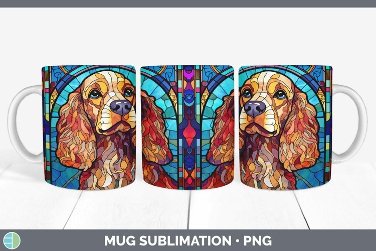 GorgeousStained Glass Dog Mug Wrap design.
