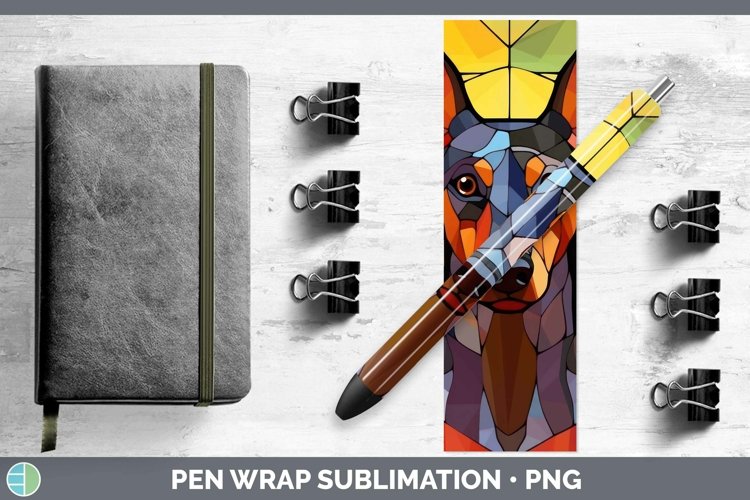 GorgeousStained Glass Dog Pen Wrap design.
