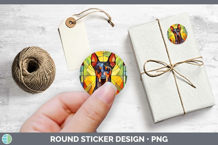 GorgeousStained Glass Dog Stickers design.