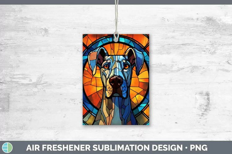 Stained Glass Dog Great Dane Air Freshener Sublimation Car F