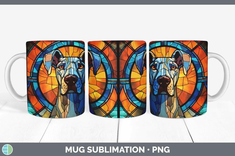 GorgeousStained Glass Dog Mug Wrap design.