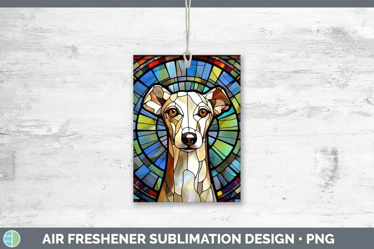 Stained Glass Dog Greyhound Air Freshener Sublimation Car Fr