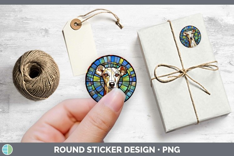 GorgeousStained Glass Dog Stickers design.
