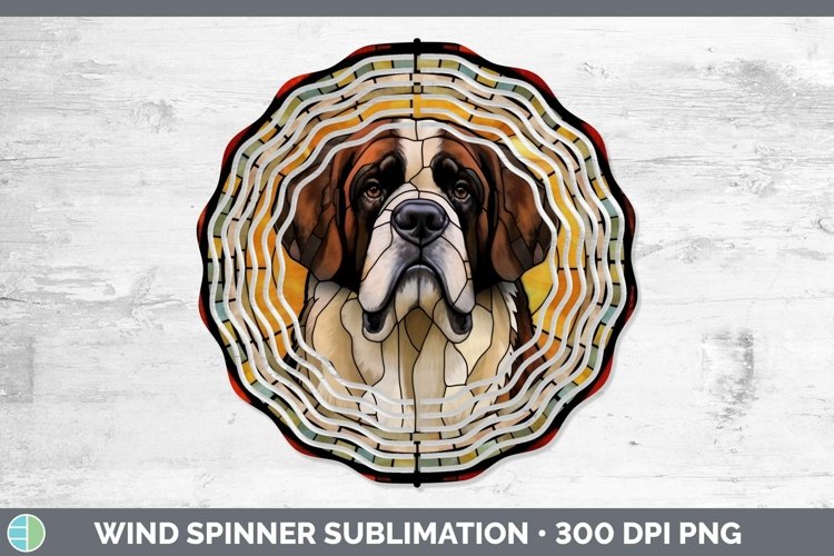GorgeousStained Glass Dog Wind Spinner design.