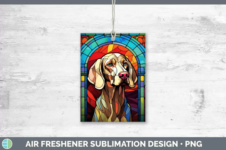 Stained Glass Dog Weimaraner Air Freshener Sublimation Car F