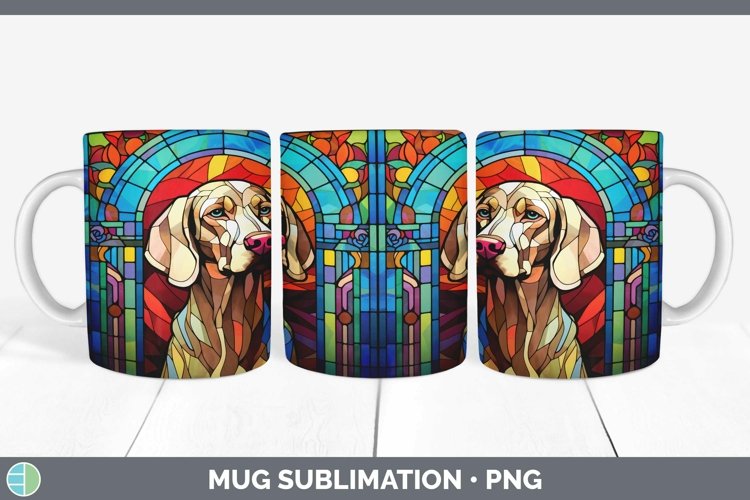 GorgeousStained Glass Dog Mug Wrap design.