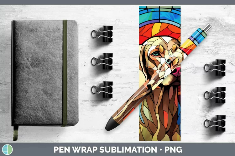 Stained Glass Dog Weimaraner Pen Wrap Sublimation Epoxy Pen