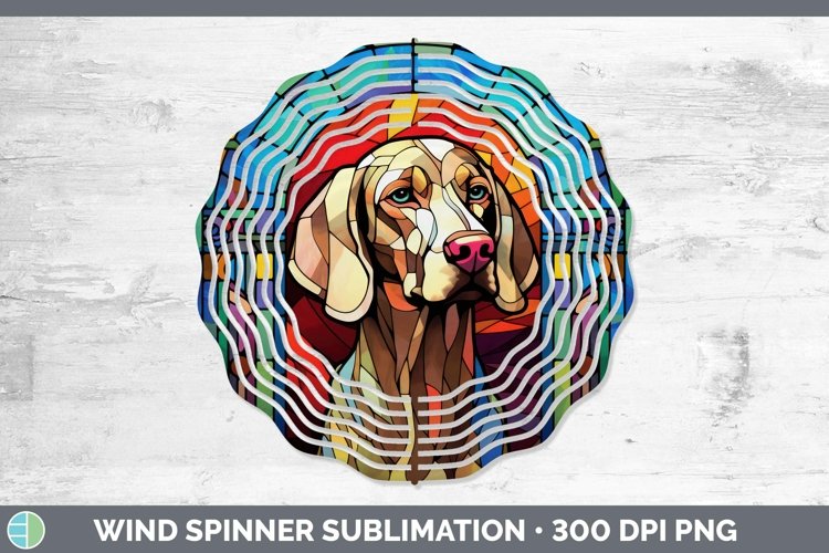 Stained Glass Dog Weimaraner Wind Spinner Sublimation Spinne