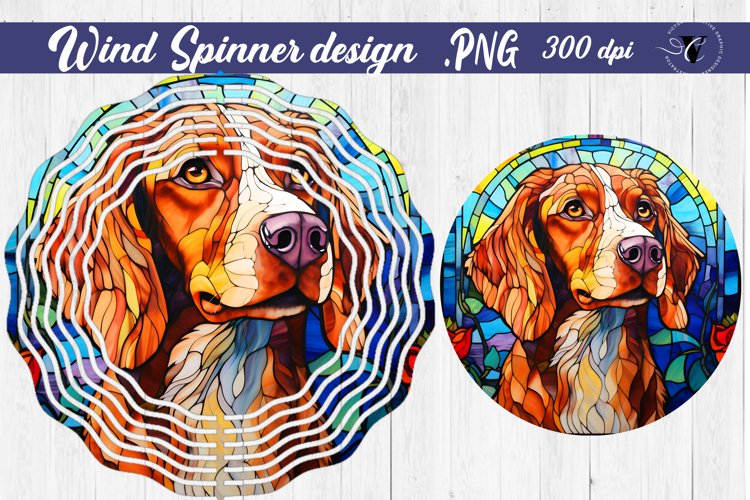 Stained glass dog | Wind Spinner sublimation
