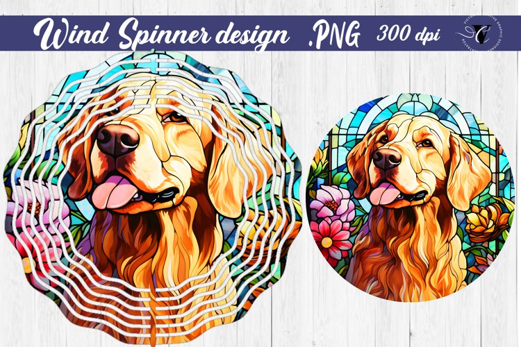 Stained glass dog | Wind Spinner sublimation