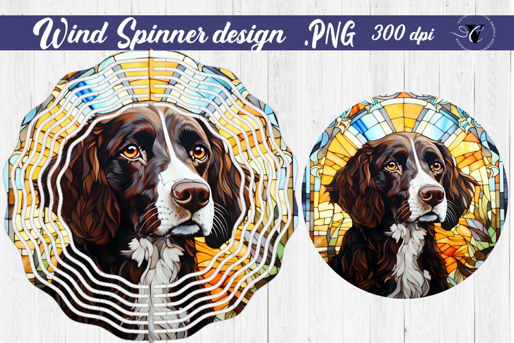 Stained glass dog | Wind Spinner sublimation