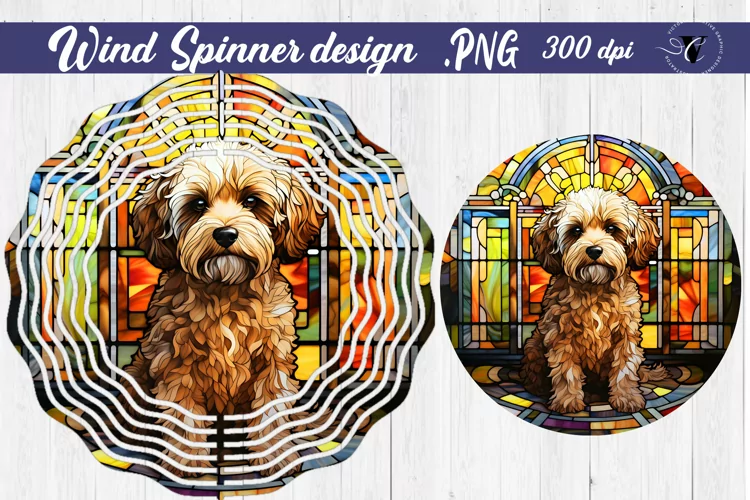 Stained glass dog | Wind Spinner sublimation