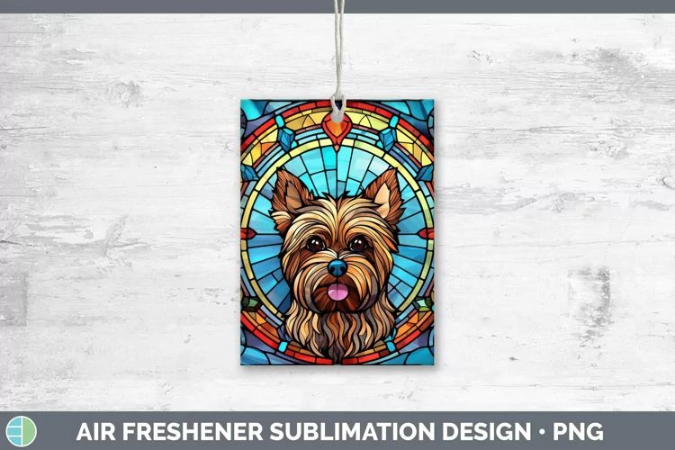 Stained Glass Dog Yorkshire Terrier Air Freshener Sublimatio