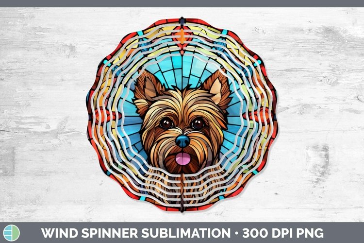 GorgeousStained Glass Dog Wind Spinner design.