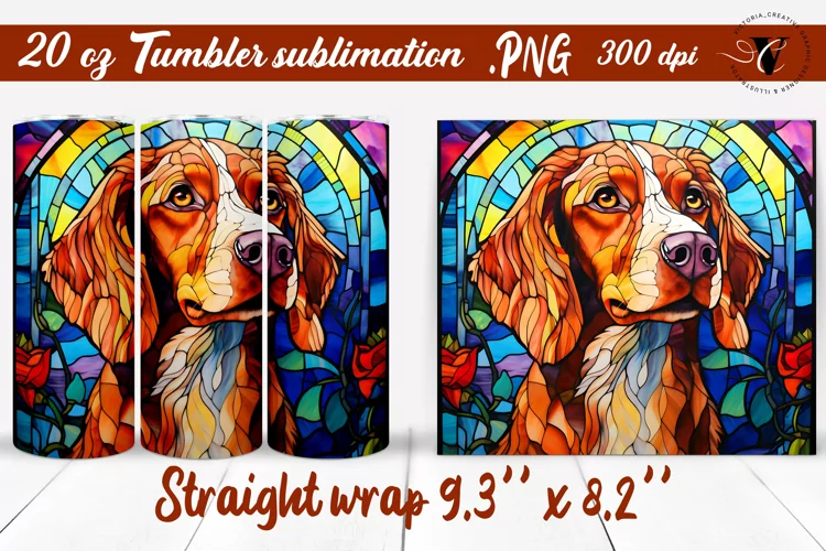 Stained glass Dog tumbler | Tumbler wrap