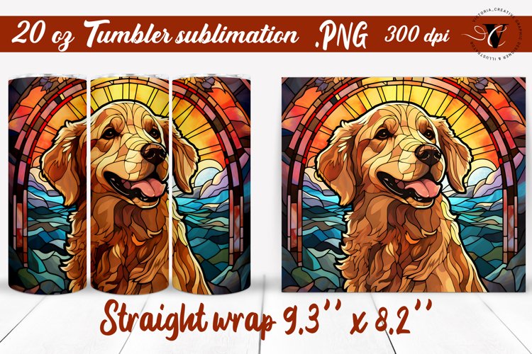 Stained glass tumbler wrap | Dog tumbler design