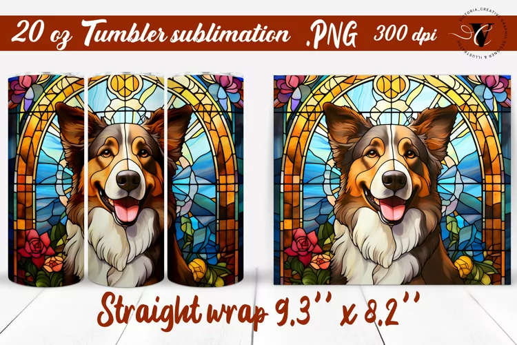 Stained glass dog tumbler | Tumbler wrap