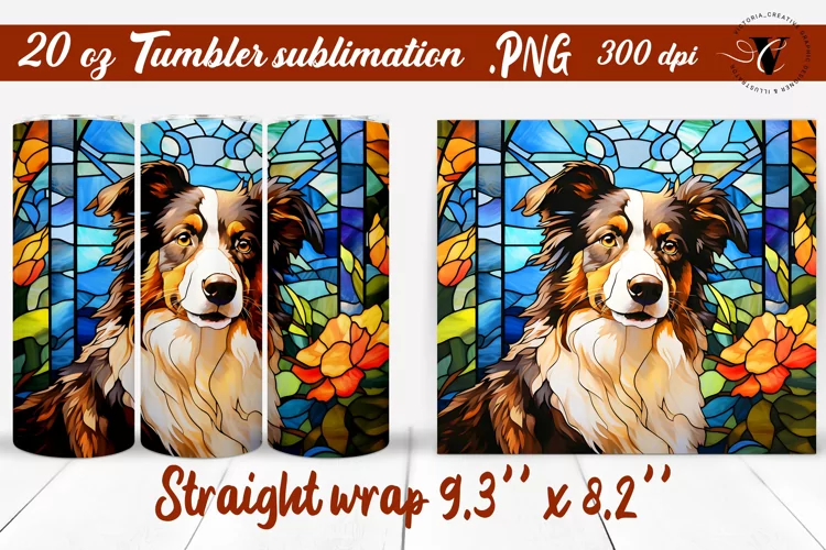 Stained glass dog tumbler | Tumbler wrap