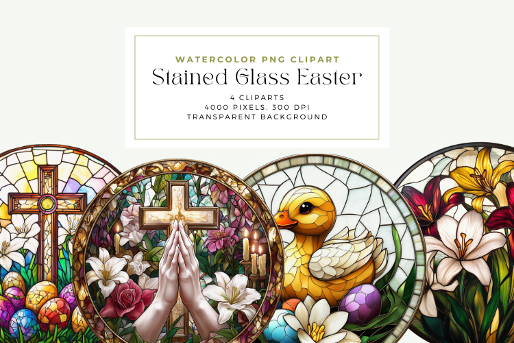 Stained Glass Easter Clipart