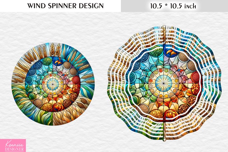 Stained Glass Cereals Wind Spinner Design example image 1