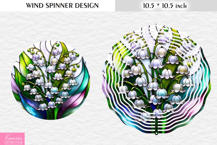 Stained Glass Lily of the Valley |Wind Spinner Design