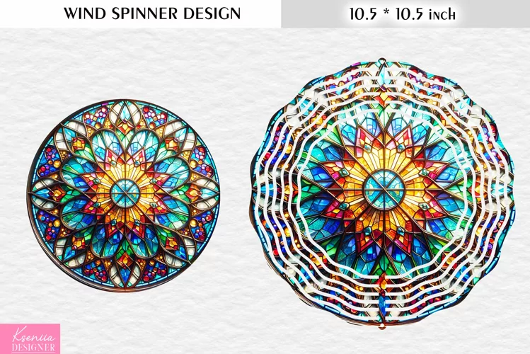 Colorful Stained Glass Wind Spinner Design